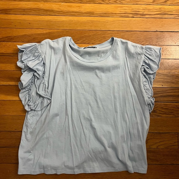 Zara Ruffle Sleeve Top - Picture 1 of 3